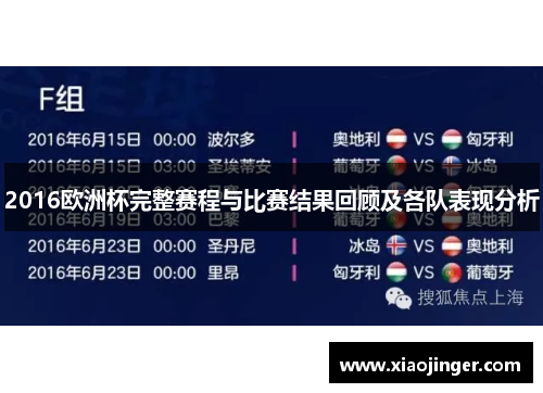 2016欧洲杯完整赛程与比赛结果回顾及各队表现分析